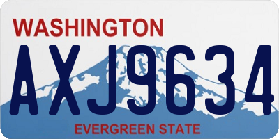 WA license plate AXJ9634