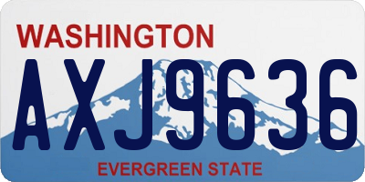 WA license plate AXJ9636