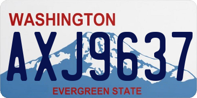WA license plate AXJ9637