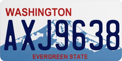 WA license plate AXJ9638
