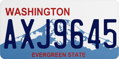 WA license plate AXJ9645
