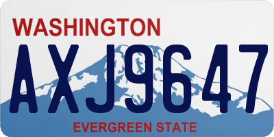 WA license plate AXJ9647