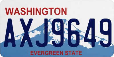 WA license plate AXJ9649