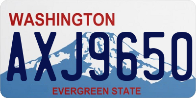 WA license plate AXJ9650