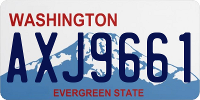 WA license plate AXJ9661