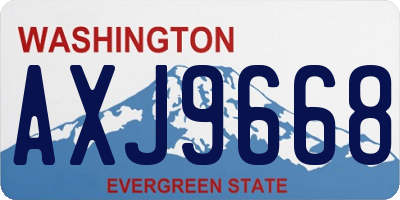 WA license plate AXJ9668
