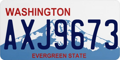 WA license plate AXJ9673