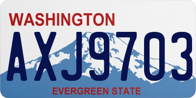 WA license plate AXJ9703