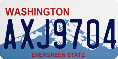 WA license plate AXJ9704