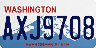 WA license plate AXJ9708