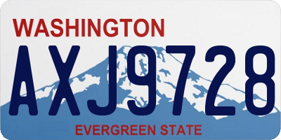 WA license plate AXJ9728