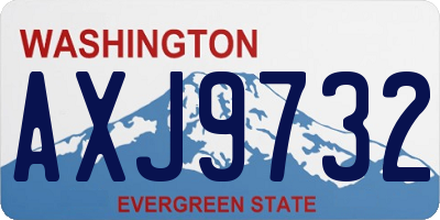 WA license plate AXJ9732