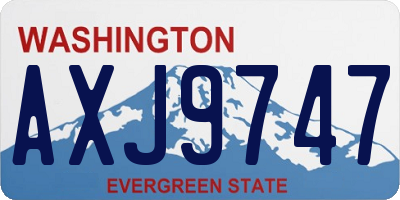 WA license plate AXJ9747