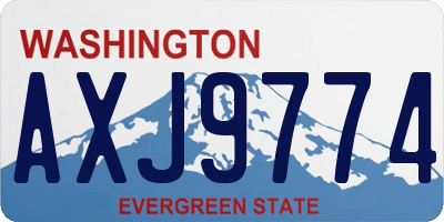 WA license plate AXJ9774