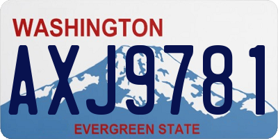 WA license plate AXJ9781