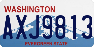 WA license plate AXJ9813