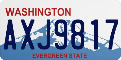 WA license plate AXJ9817