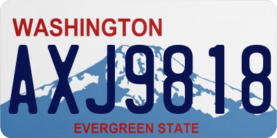 WA license plate AXJ9818