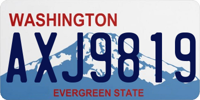 WA license plate AXJ9819