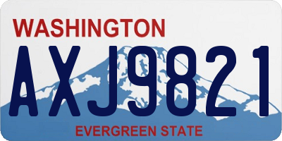 WA license plate AXJ9821
