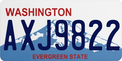 WA license plate AXJ9822