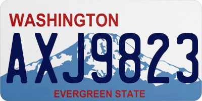 WA license plate AXJ9823