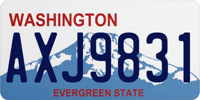 WA license plate AXJ9831