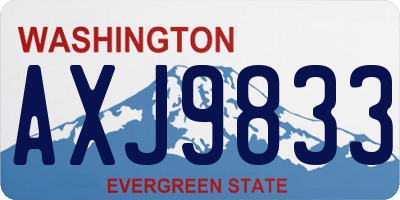 WA license plate AXJ9833