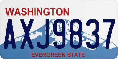 WA license plate AXJ9837