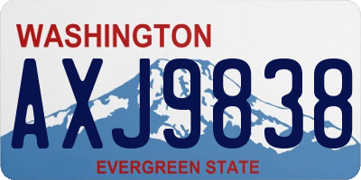 WA license plate AXJ9838