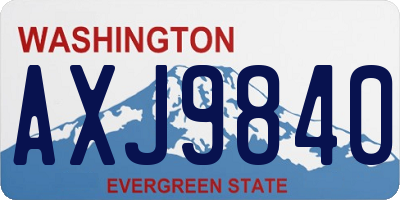 WA license plate AXJ9840