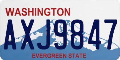 WA license plate AXJ9847