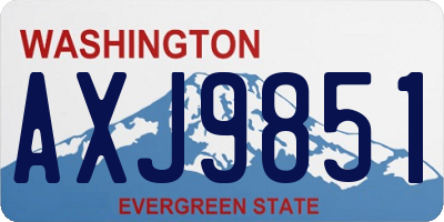 WA license plate AXJ9851