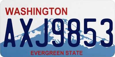 WA license plate AXJ9853