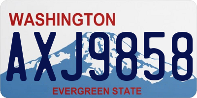 WA license plate AXJ9858