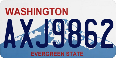 WA license plate AXJ9862