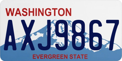 WA license plate AXJ9867