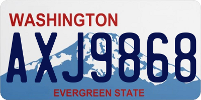 WA license plate AXJ9868