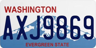 WA license plate AXJ9869
