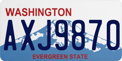 WA license plate AXJ9870
