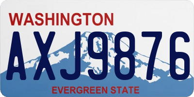 WA license plate AXJ9876