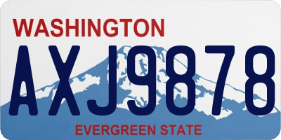 WA license plate AXJ9878