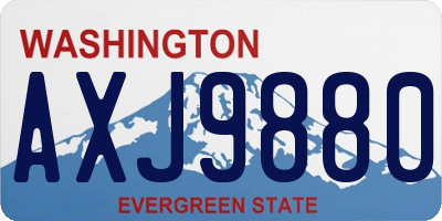 WA license plate AXJ9880