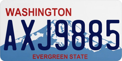WA license plate AXJ9885