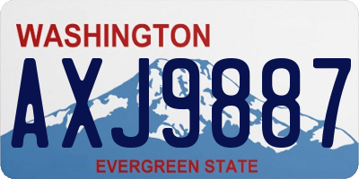 WA license plate AXJ9887