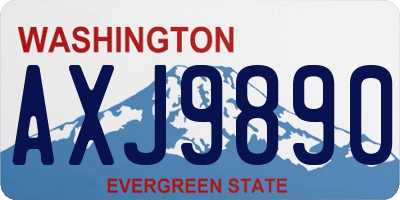 WA license plate AXJ9890