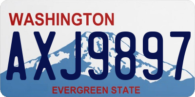 WA license plate AXJ9897