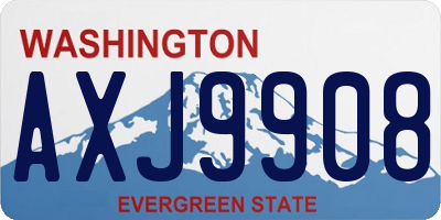 WA license plate AXJ9908