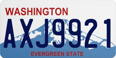 WA license plate AXJ9921