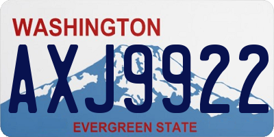 WA license plate AXJ9922